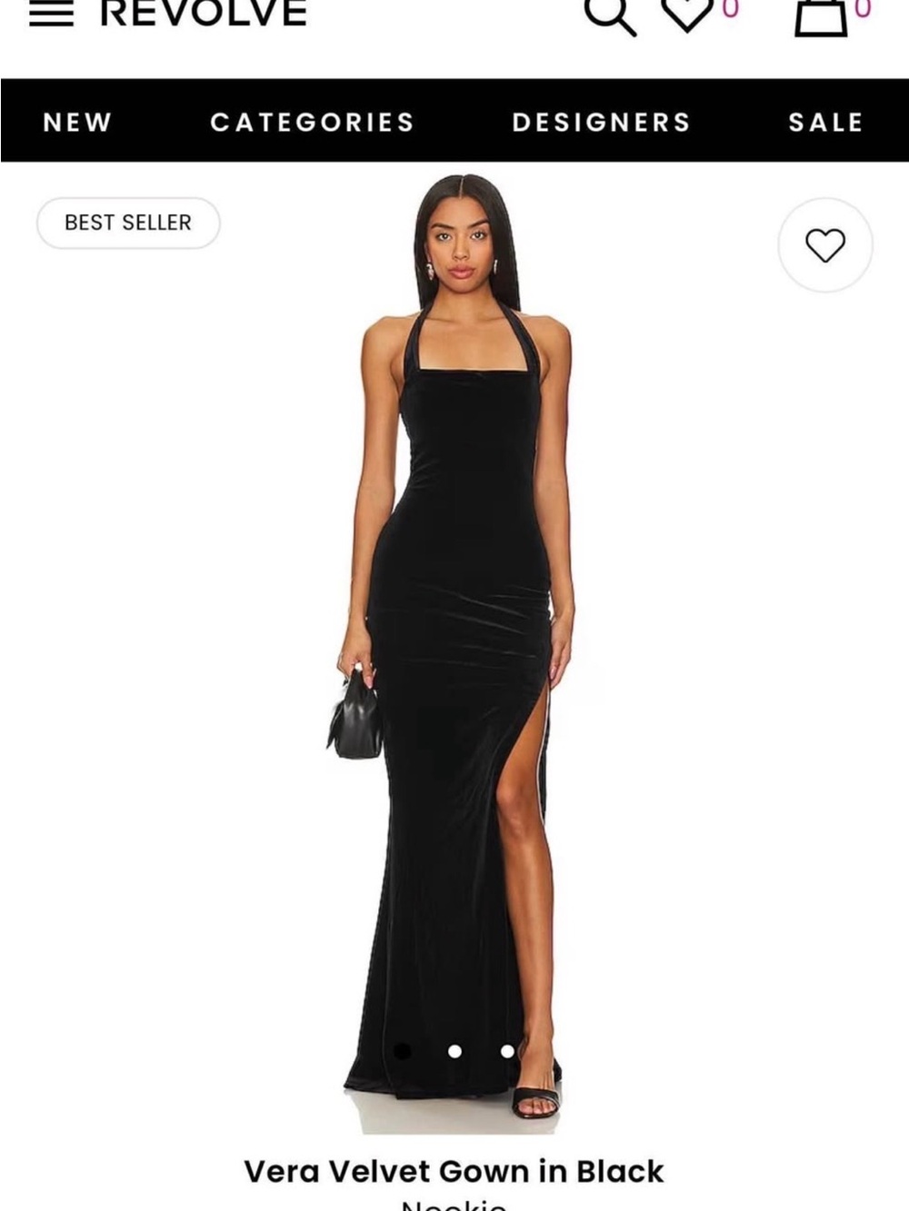 REVOLVE Vera Velvet Gown in Black